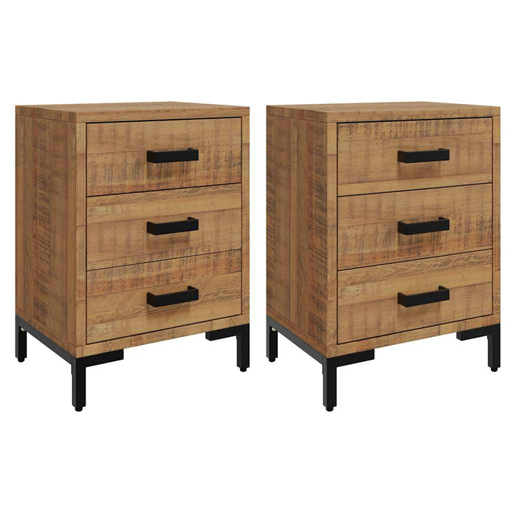 sengeborde 2 stk. 40x30x55 cm massivt fyrretræ