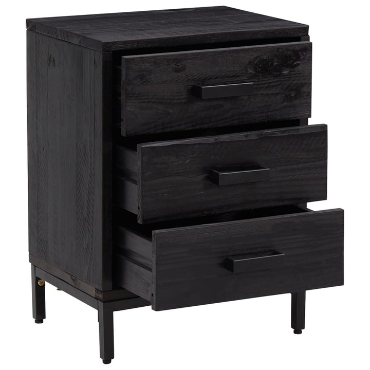 sengeborde 2 stk. 40x30x55 cm massivt fyrretræ sort
