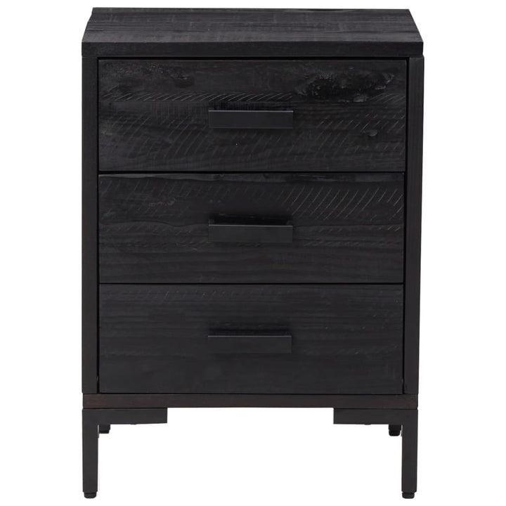 sengeborde 2 stk. 40x30x55 cm massivt fyrretræ sort