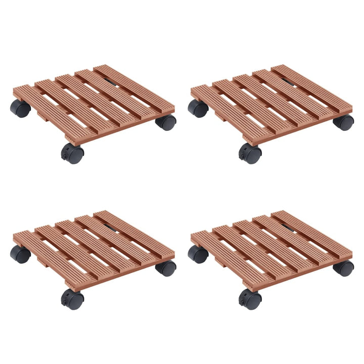 plantevogne 4 stk. 30x30x7,5 cm WPC brun