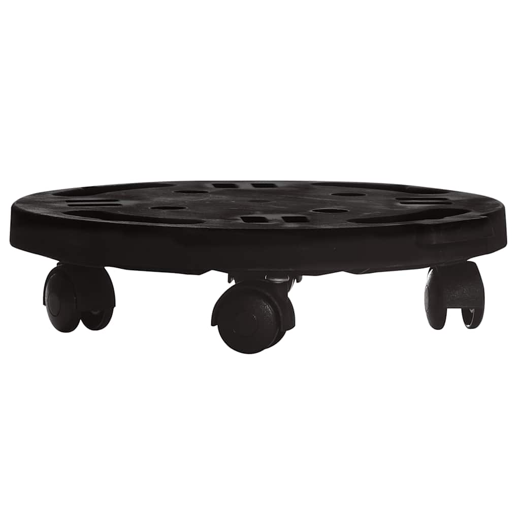 plantevogne 3 stk. med hjul 170 kg diam. 30 cm sort