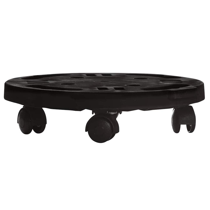 plantevogne 3 stk. med hjul 170 kg diam. 30 cm sort