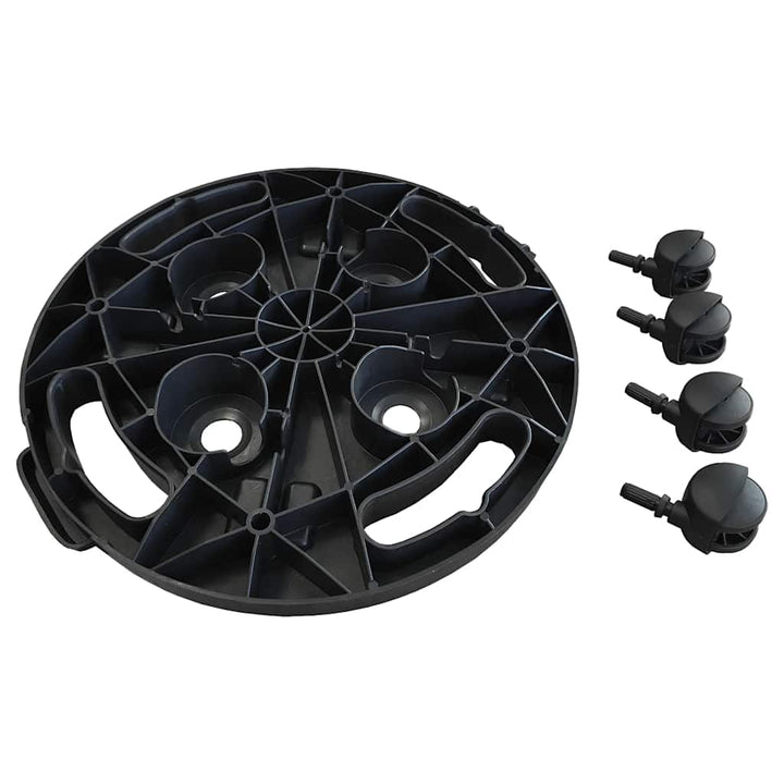 plantevogne 3 stk. med hjul 170 kg diam. 30 cm sort