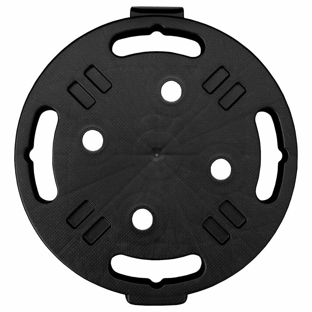 plantevogne 5 stk. med hjul 170 kg diam. 30 cm sort