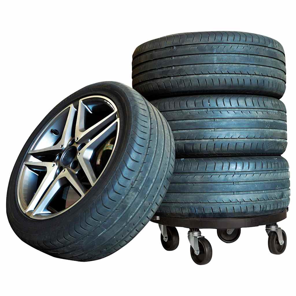 plantevogne 2 stk. med hjul 275 kg diam. 40 cm sort