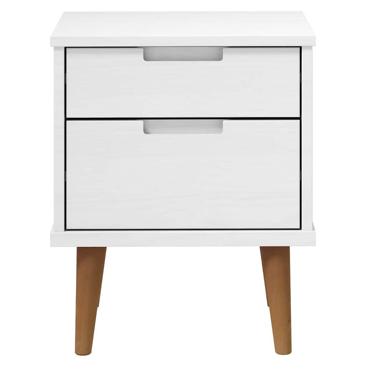 sengebord MOLDE 40x35x48 cm massivt fyrretræ hvid