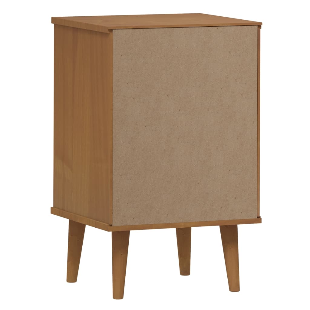 sengebord MOLDE 40x35x65 cm massivt fyrretræ gyldenbrun