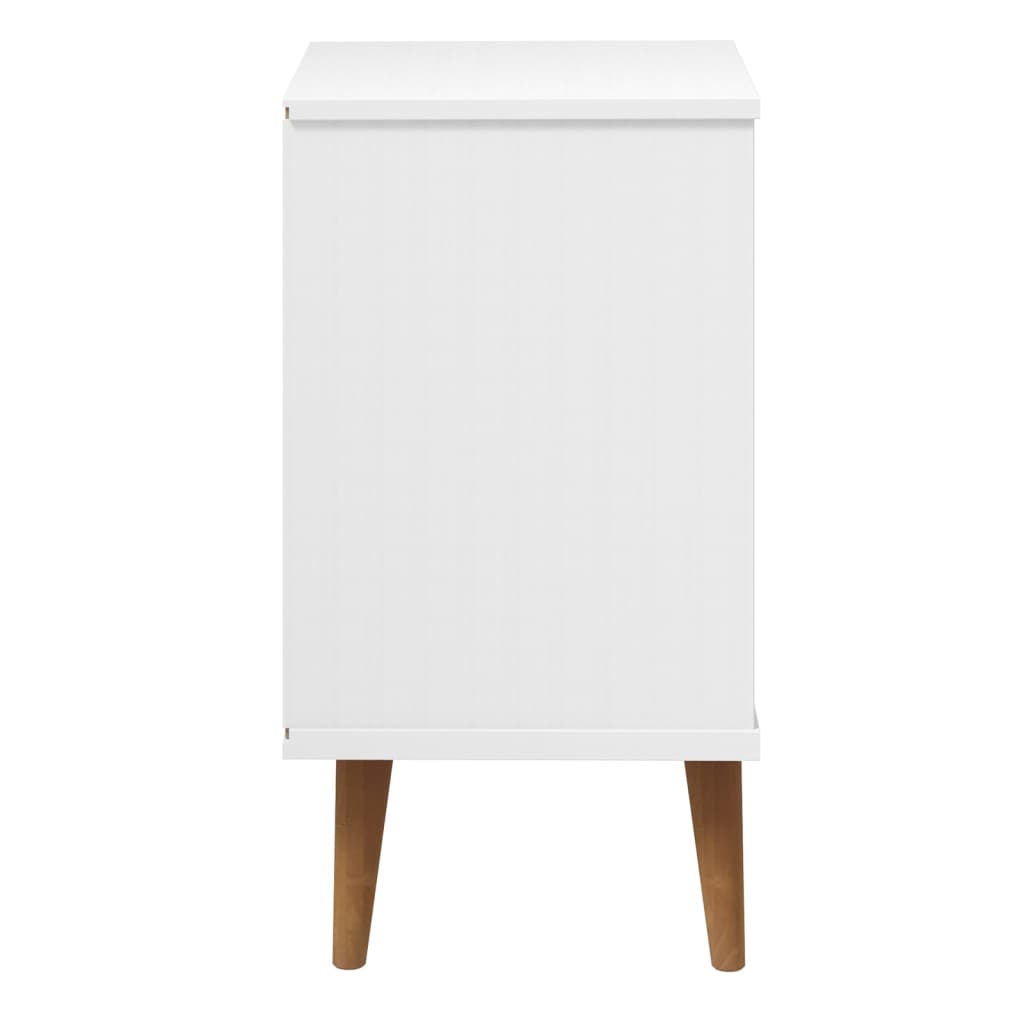 sengebord MOLDE 40x35x65 cm massivt fyrretræ hvid