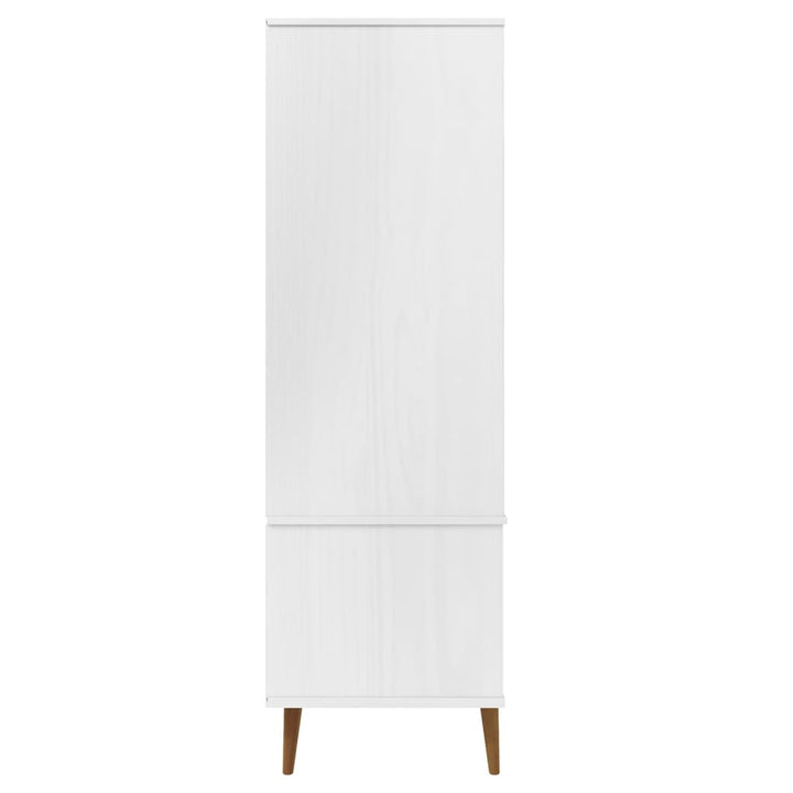 klædeskab 90x55x175 cm massivt fyrretræ hvid