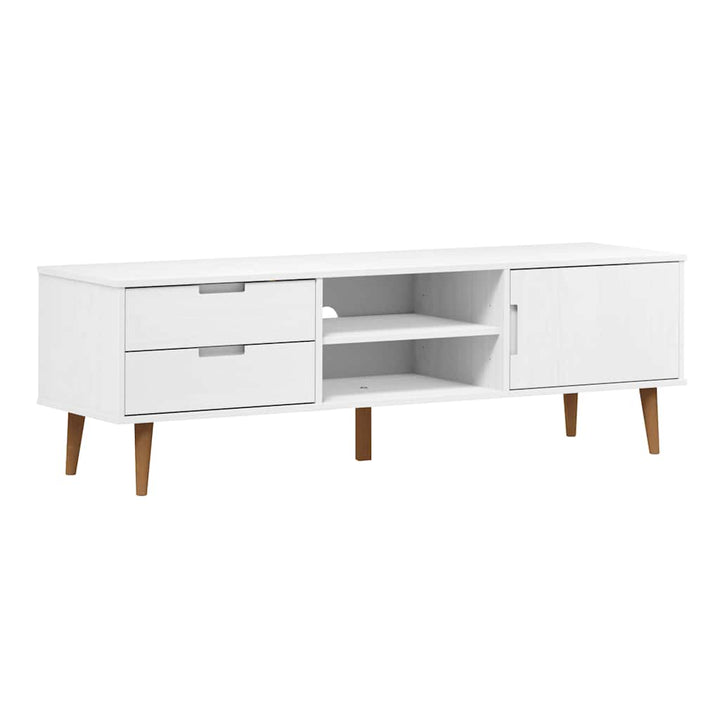 tv-skab MOLDE 158x40x49 cm massivt fyrretræ hvid