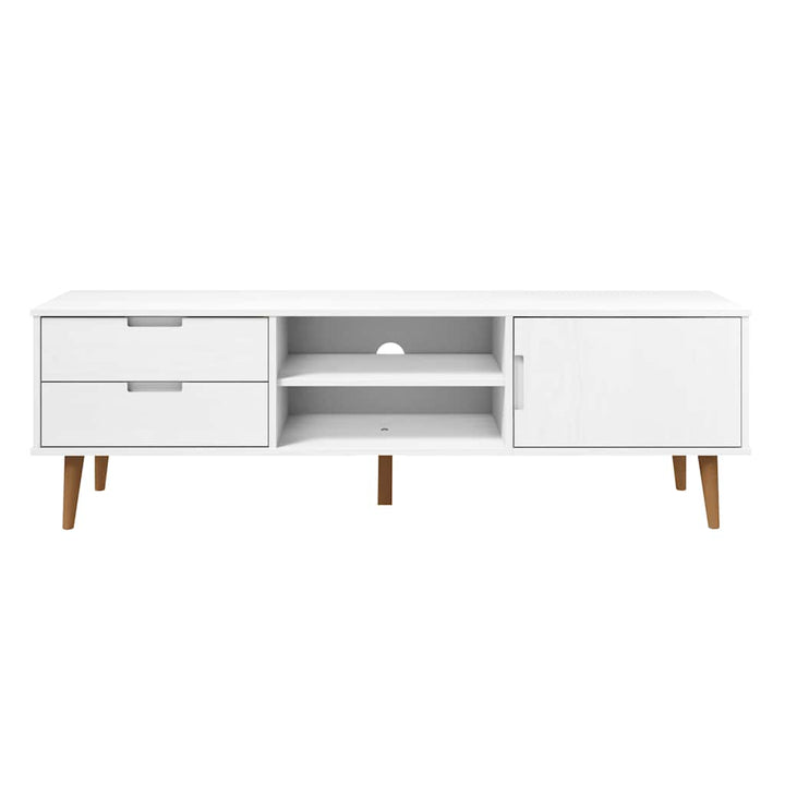 tv-skab MOLDE 158x40x49 cm massivt fyrretræ hvid