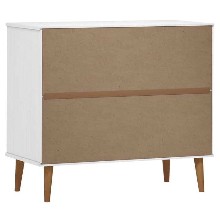 skænk MOLDE 90x40x80 cm massivt fyrretræ hvid