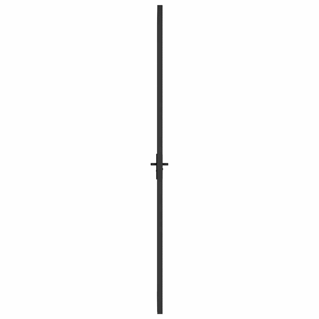 dør 93x201,5 cm sikkerhedsglas mat glas og aluminium sort