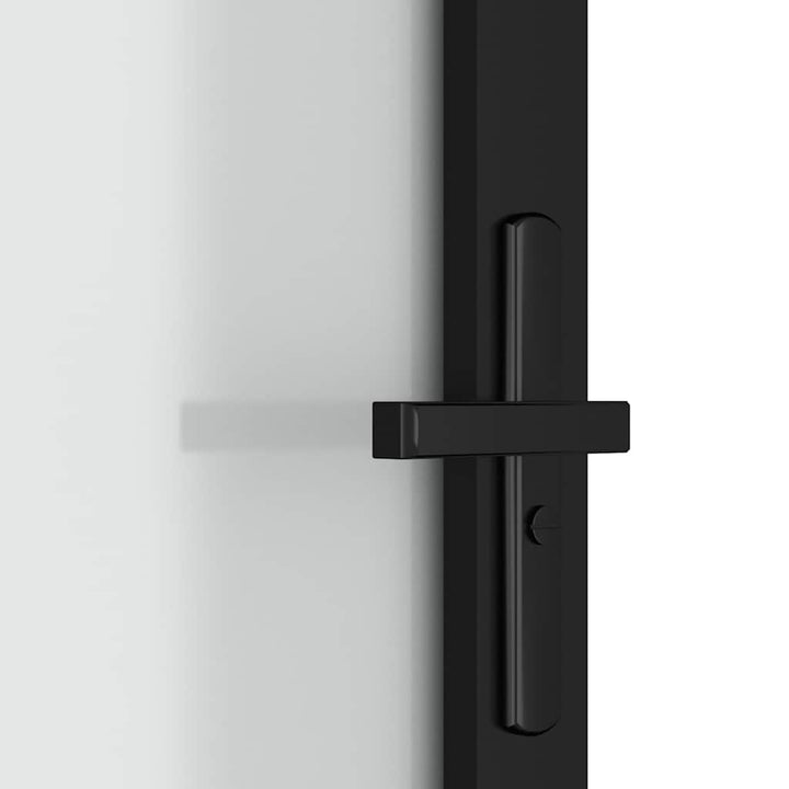 dør 93x201,5 cm sikkerhedsglas mat glas og aluminium sort