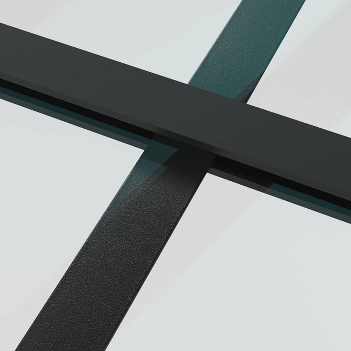 dør 93x201,5 cm sikkerhedsglas mat glas og aluminium sort