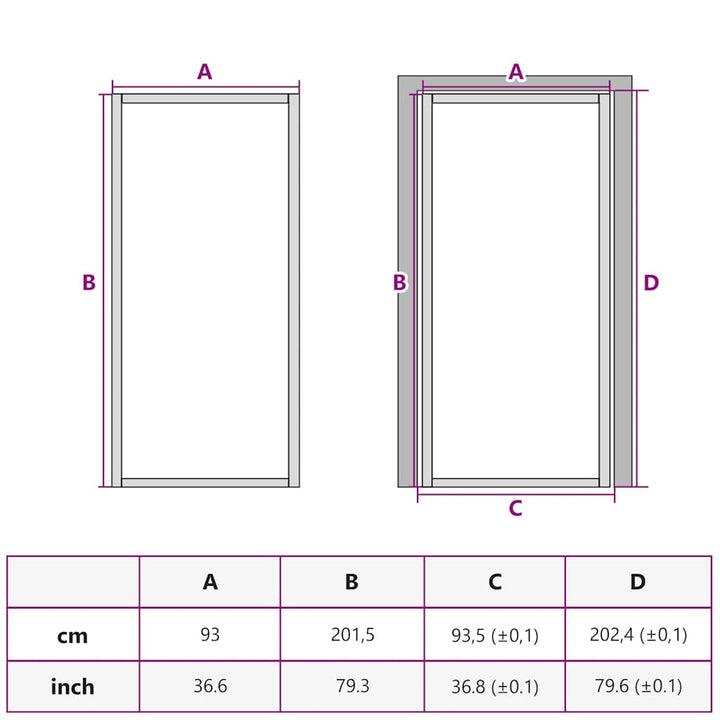 dør 93x201,5 cm sikkerhedsglas og aluminium sort