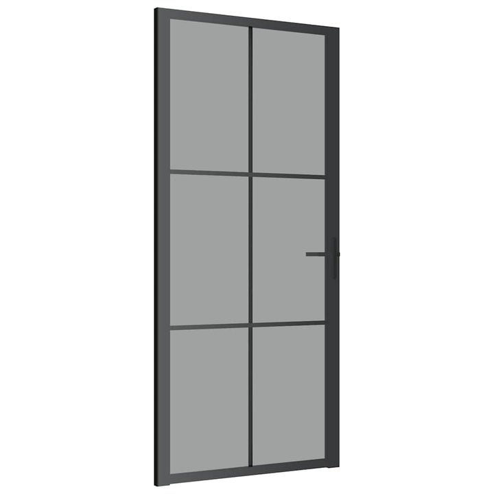 dør 93x201,5 cm sikkerhedsglas og aluminium sort