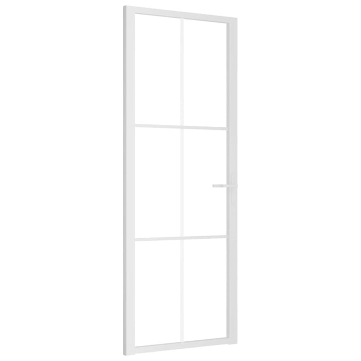 dør 76x201,5 cm sikkerhedsglas og aluminium hvid