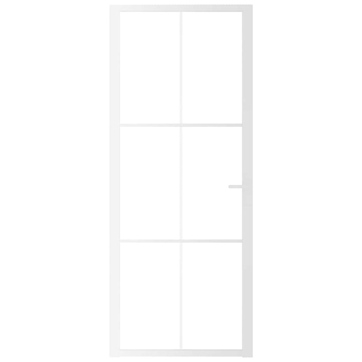 dør 83x201,5 cm sikkerhedsglas og aluminium hvid