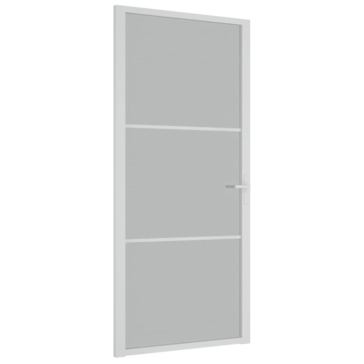 dør 93x201,5 cm mat glas og aluminium hvid