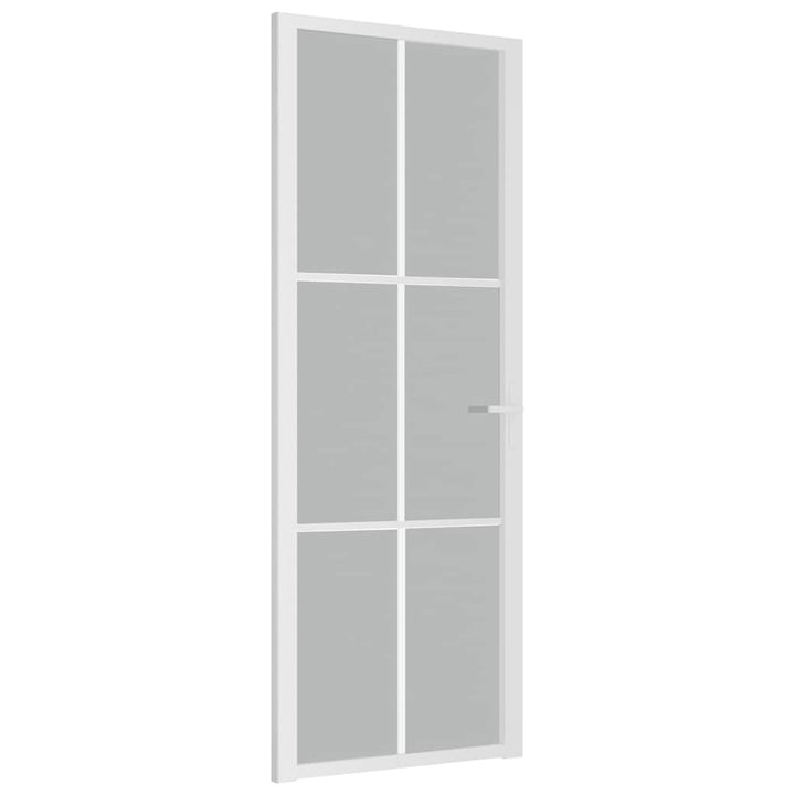 dør 76x201,5 cm mat glas og aluminium hvid