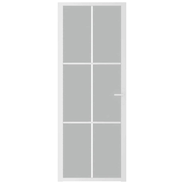 dør 76x201,5 cm mat glas og aluminium hvid