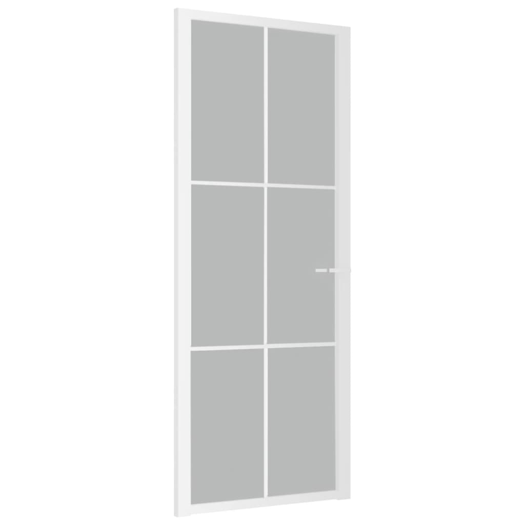 dør 83x201,5 cm mat glas og aluminium hvid