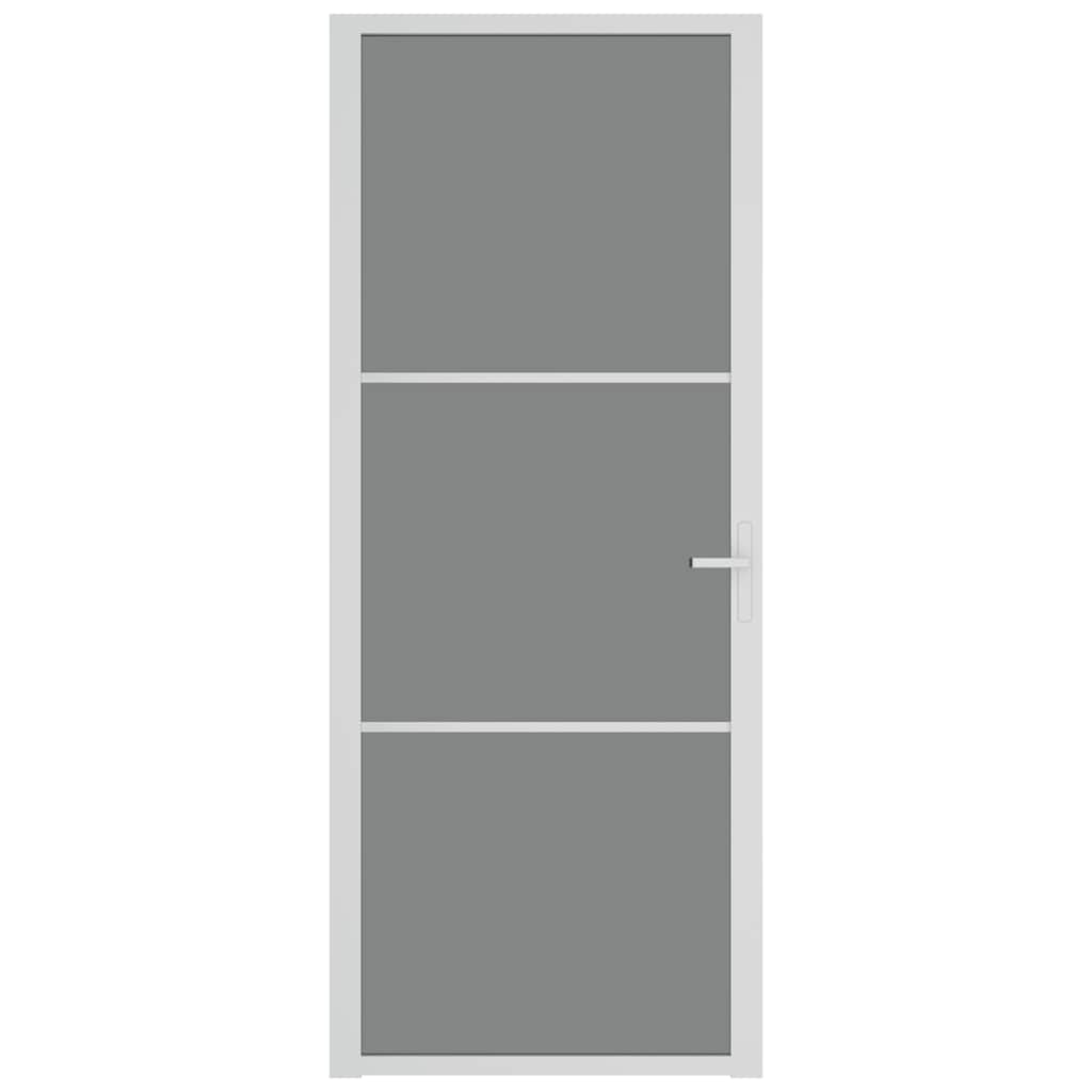 dør 83x201,5 cm sikkerhedsglas og aluminium hvid