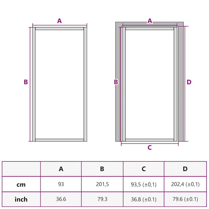 dør 93x201,5 cm sikkerhedsglas og aluminium hvid