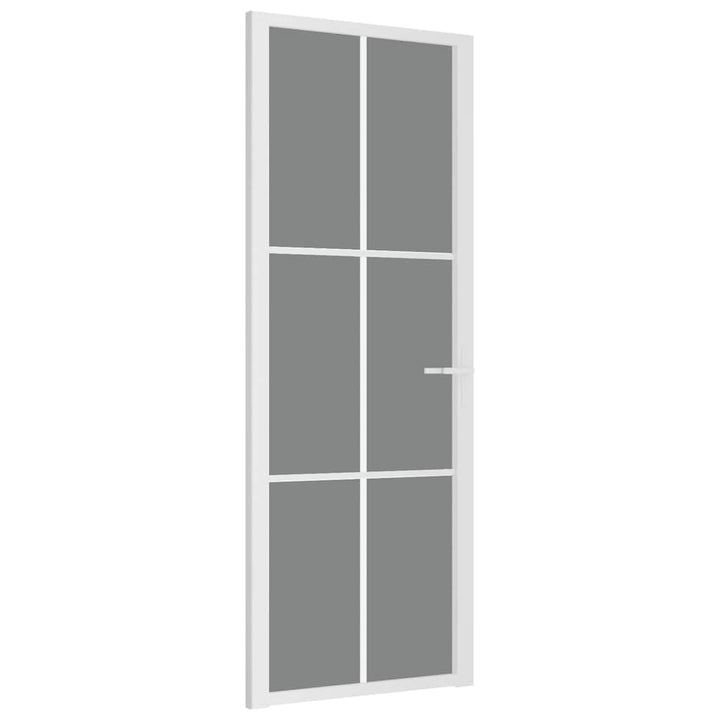 dør 76x201,5 cm sikkerhedsglas og aluminium hvid