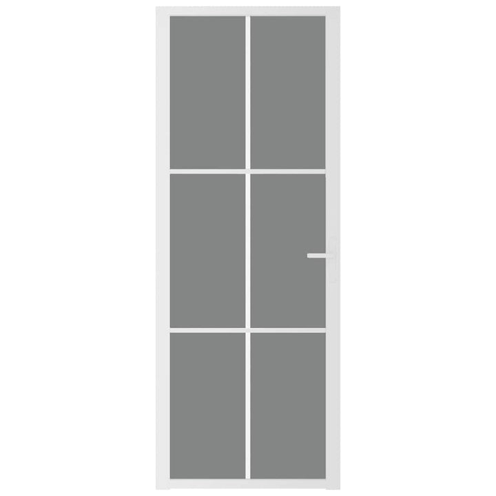 dør 76x201,5 cm sikkerhedsglas og aluminium hvid