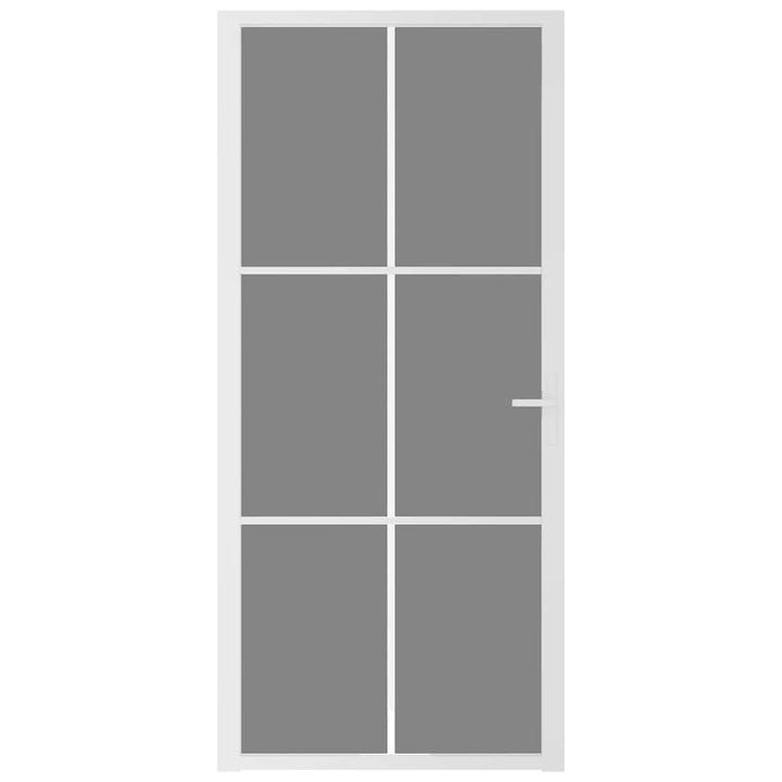 dør 93x201,5 cm sikkerhedsglas og aluminium hvid