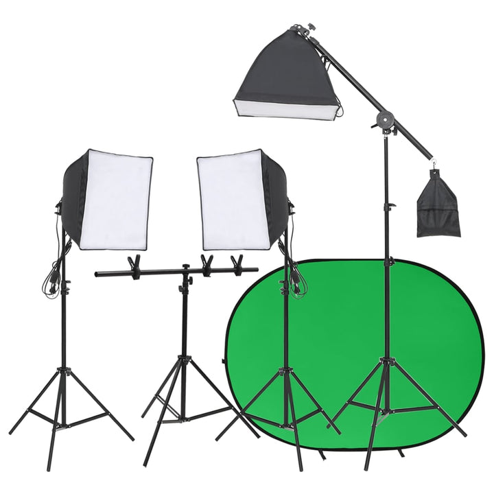 fotostudiesæt med lampesæt og fotobaggrund