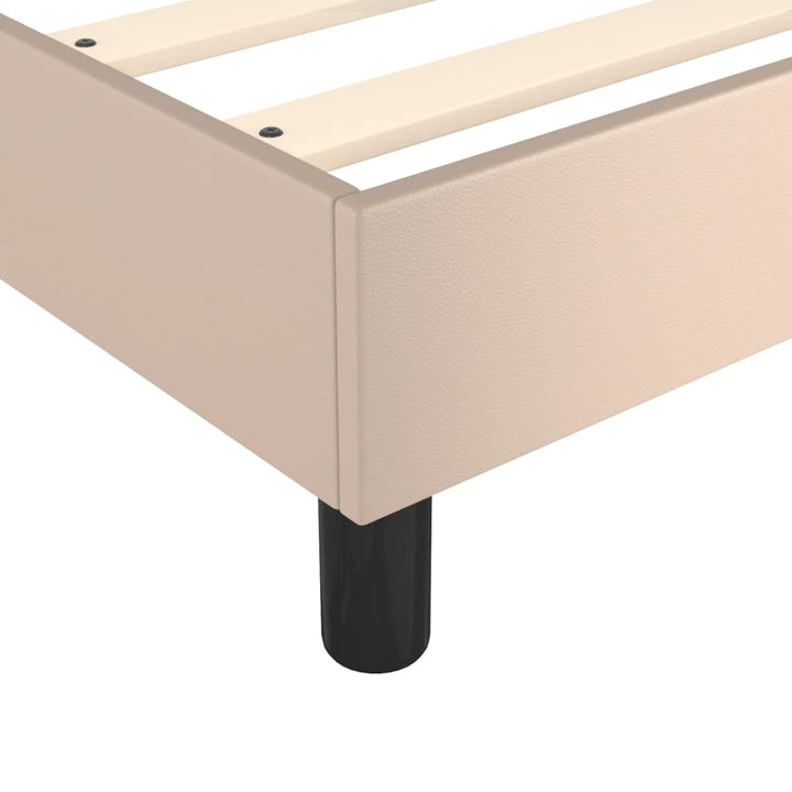 kontinentalseng 90x190 cm kunstlæder cappuccinofarvet