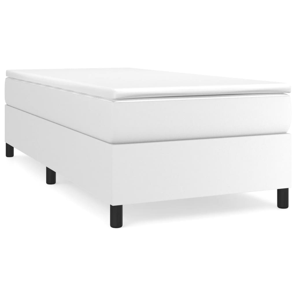 kontinentalseng 90x200 cm kunstlæder hvid