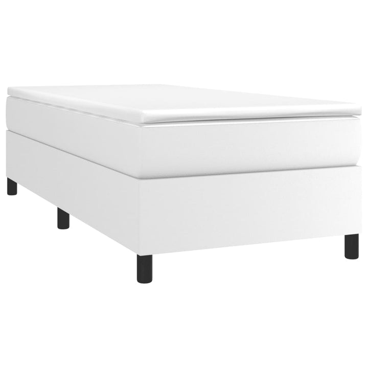 kontinentalseng 90x200 cm kunstlæder hvid