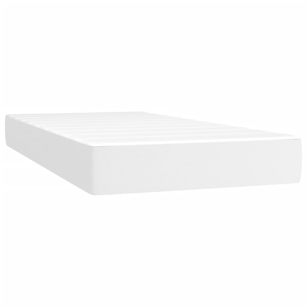 kontinentalseng 90x200 cm kunstlæder hvid