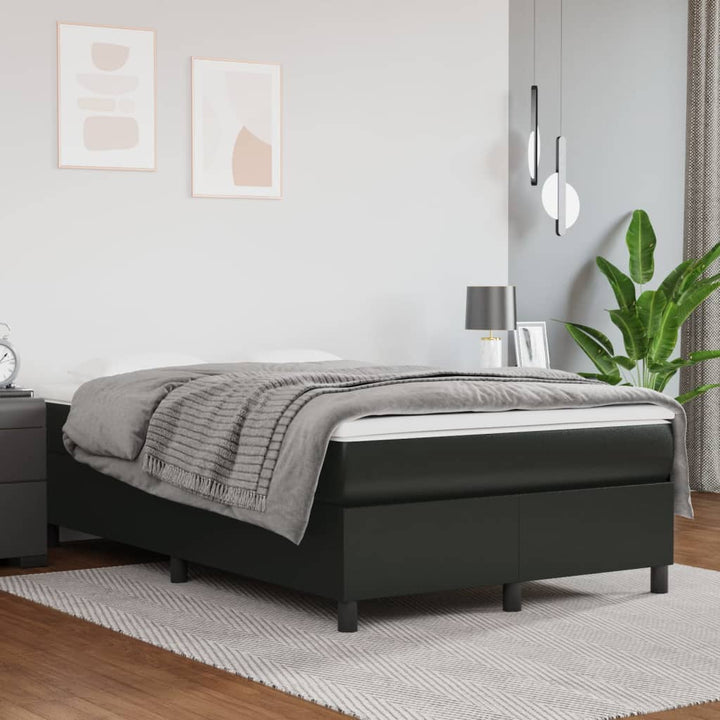 kontinentalseng 120x200 cm kunstlæder sort