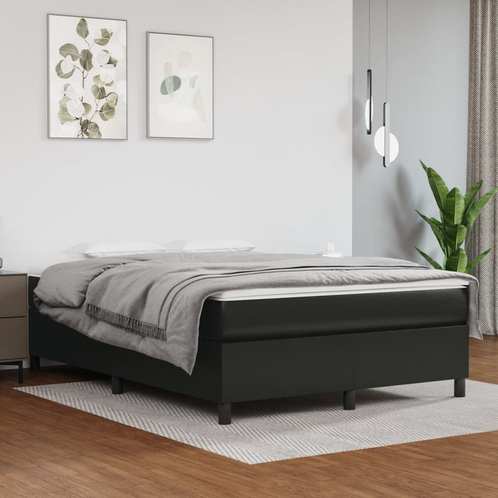 kontinentalseng 140x190 cm kunstlæder sort