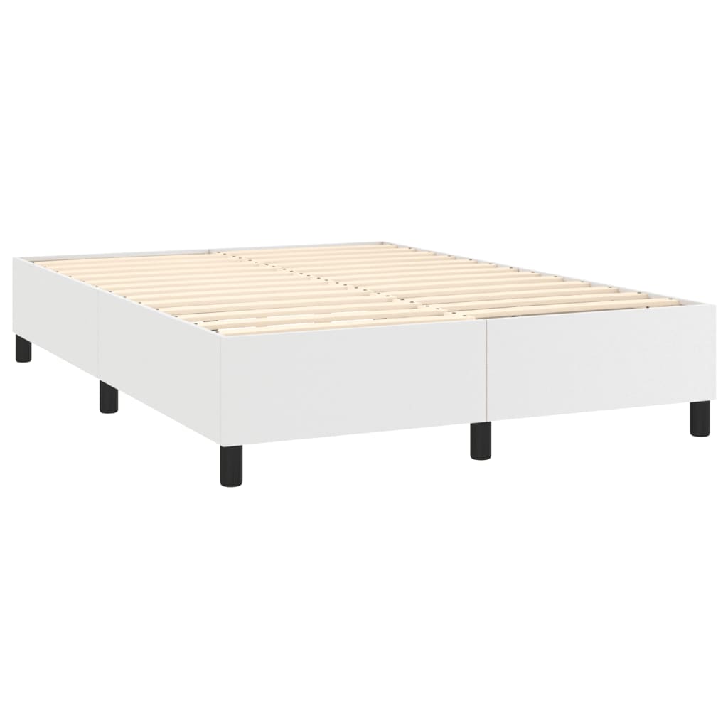 kontinentalseng 140x190 cm kunstlæder hvid