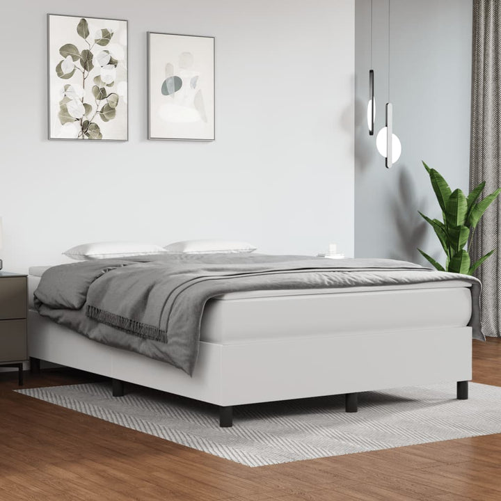 kontinentalseng 140x190 cm kunstlæder hvid