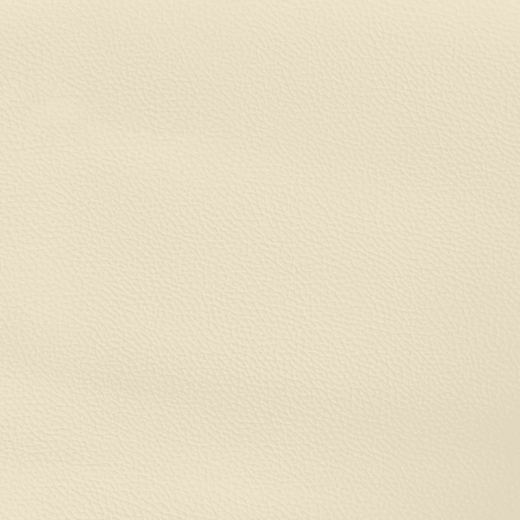 kontinentalseng med madras 200x200 cm kunstlæder cremefarvet