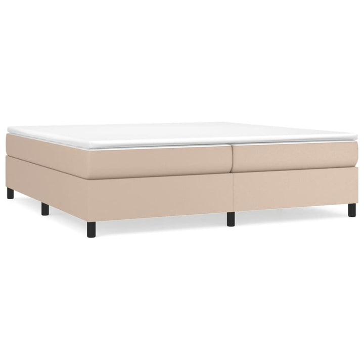 kontinentalseng 200x200 cm kunstlæder cappuccinofarvet