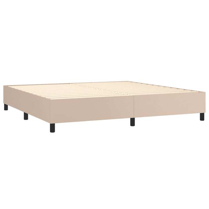 kontinentalseng 200x200 cm kunstlæder cappuccinofarvet