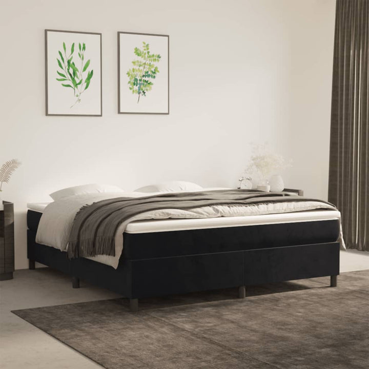 kontinentalseng med madras 180x200 cm fløjl sort