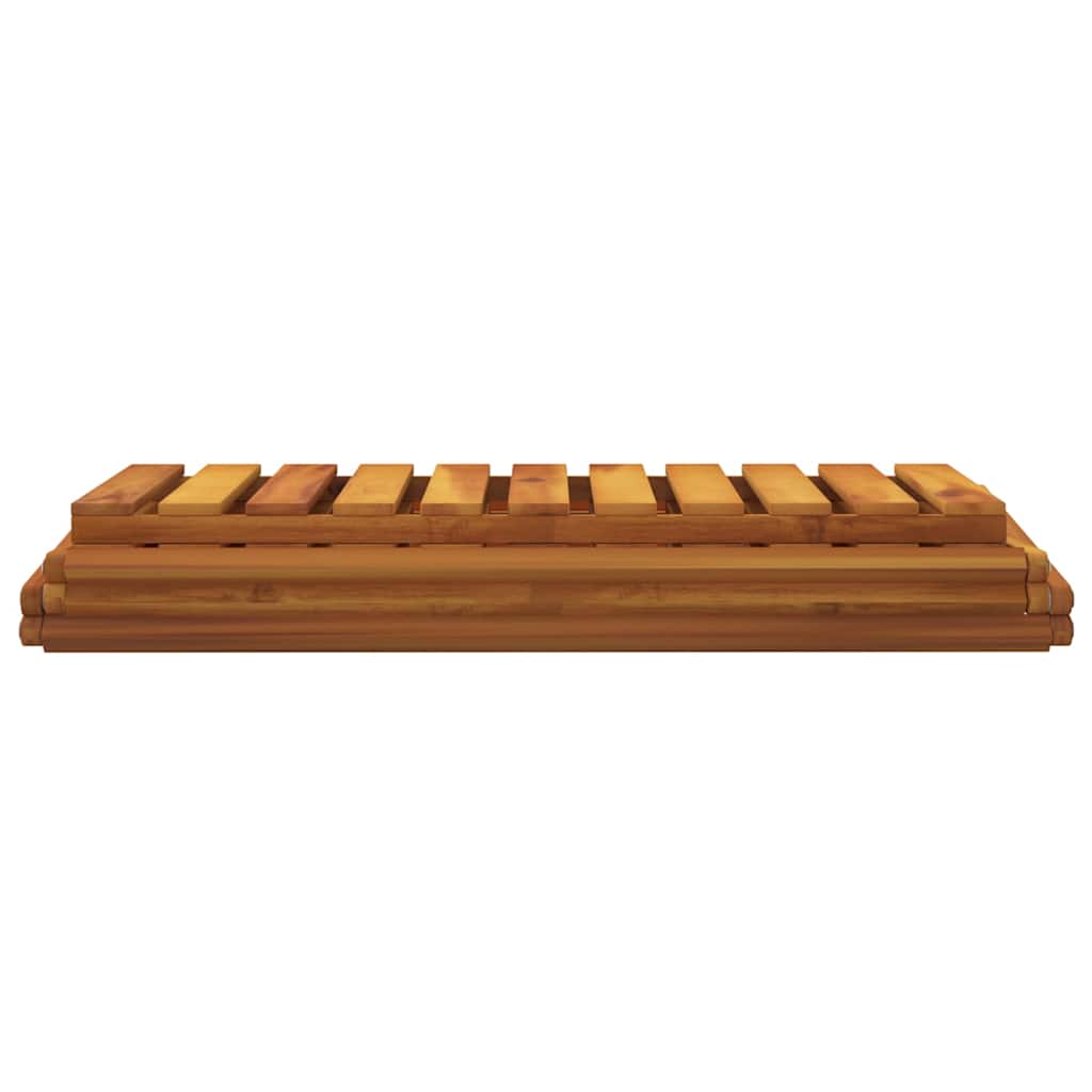 foldbar reol med 3 hylder 70x31x63 cm massivt akacietræ brun