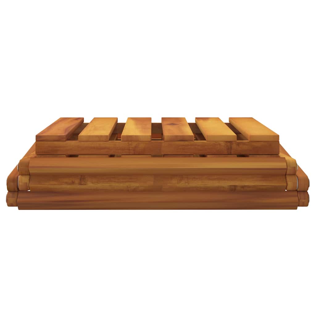 foldbar reol med 3 hylder 43x31x63 cm massivt akacietræ brun