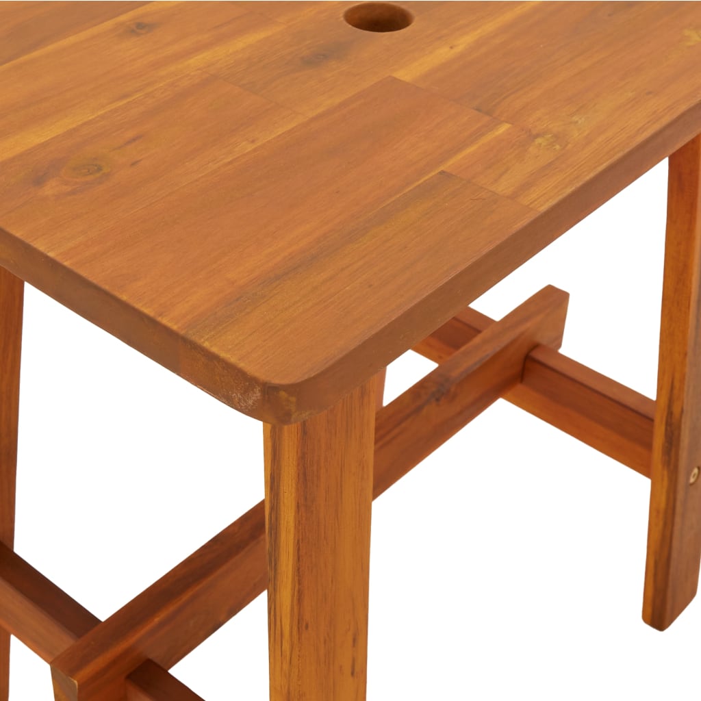 taburet 45x29x45 cm rektangulær massivt akacietræ