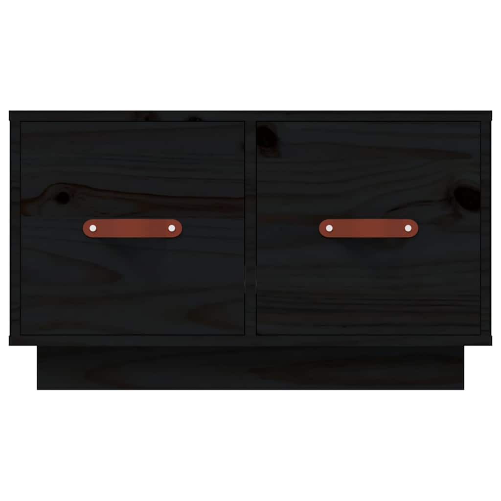 sofabord 60x53x35 cm massivt fyrretræ sort