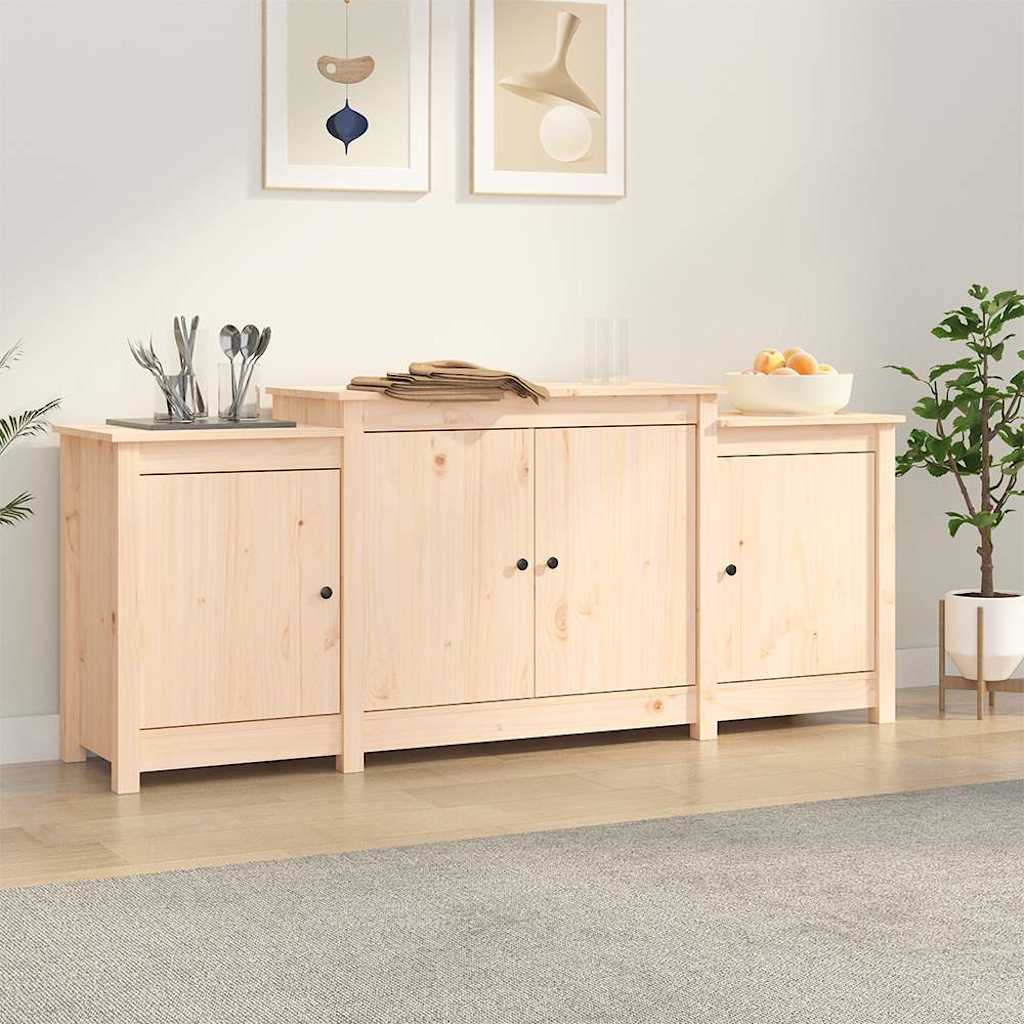 skænk 164x37x68 cm massivt træ fyrretræ